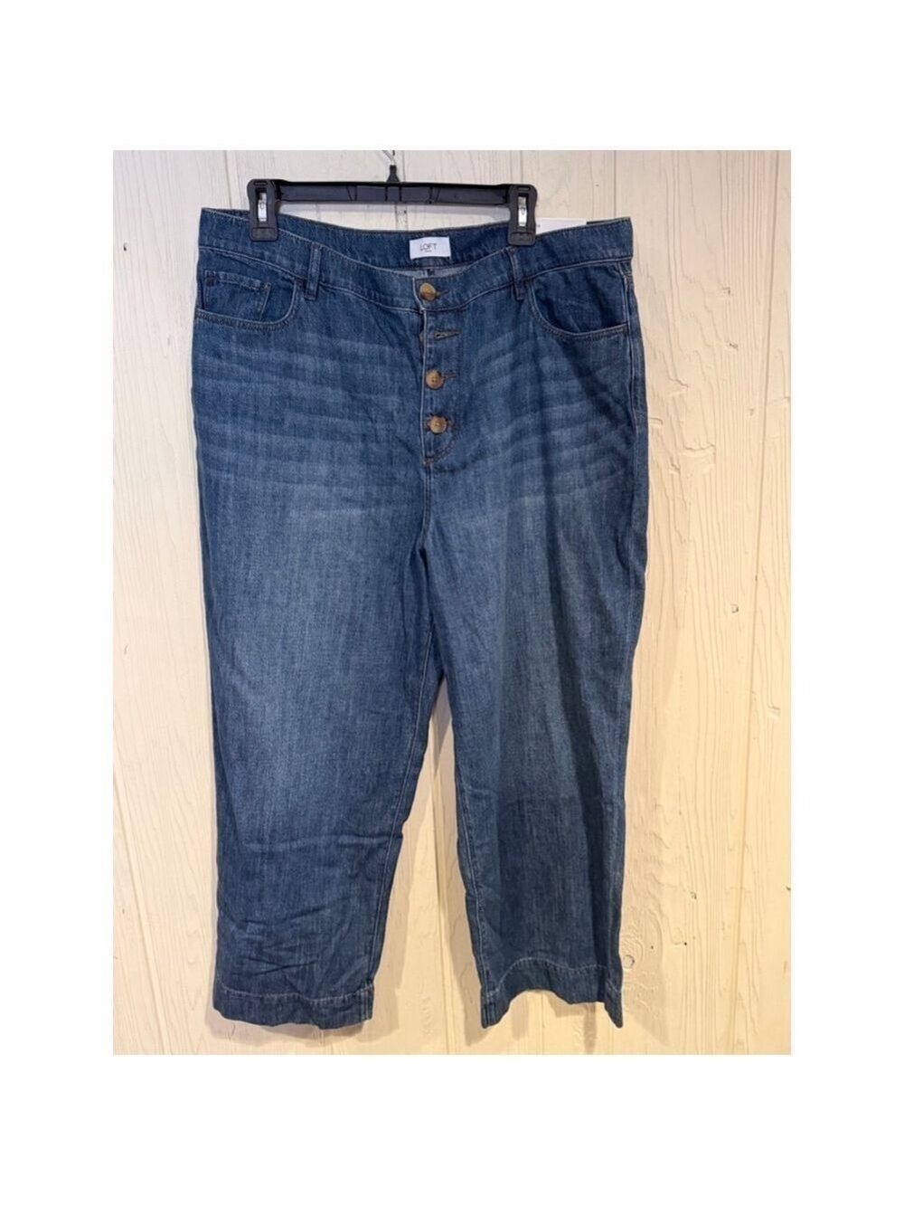 LOFT Blue Wide Leg High Rise Jeans Size 16